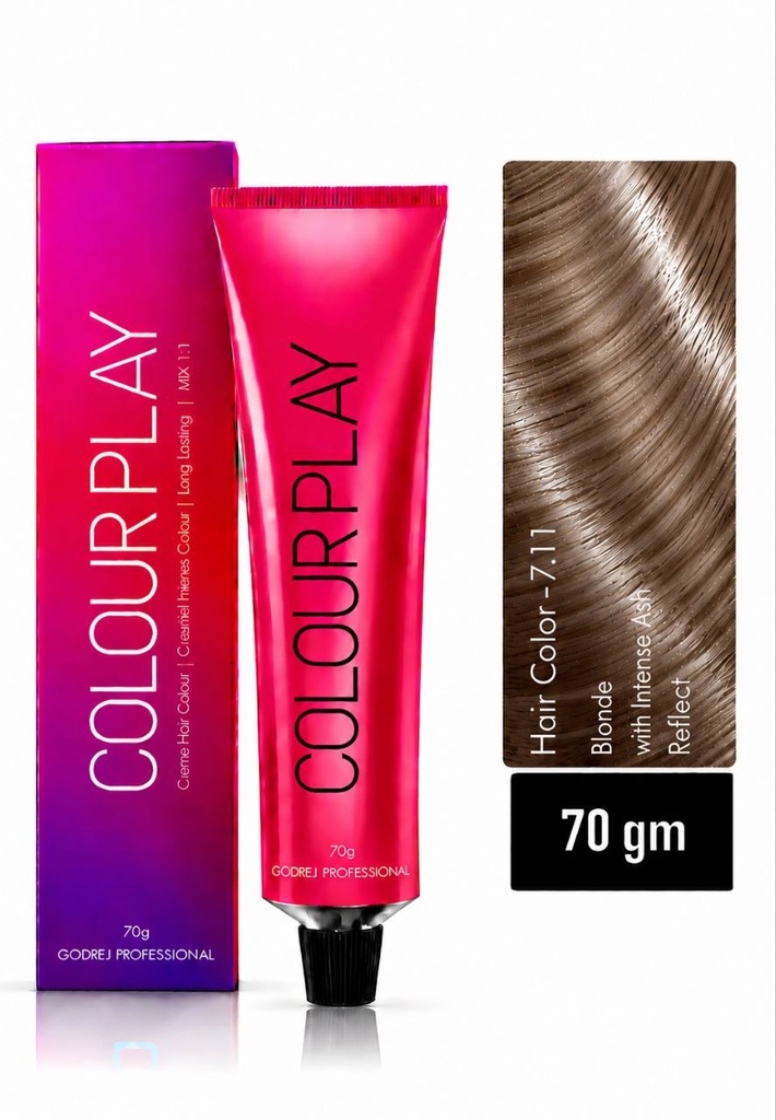 Colour Play Hair Colour ASH REFLECTS 70G (7.11 Blonde with Intense Ash Reflect)
