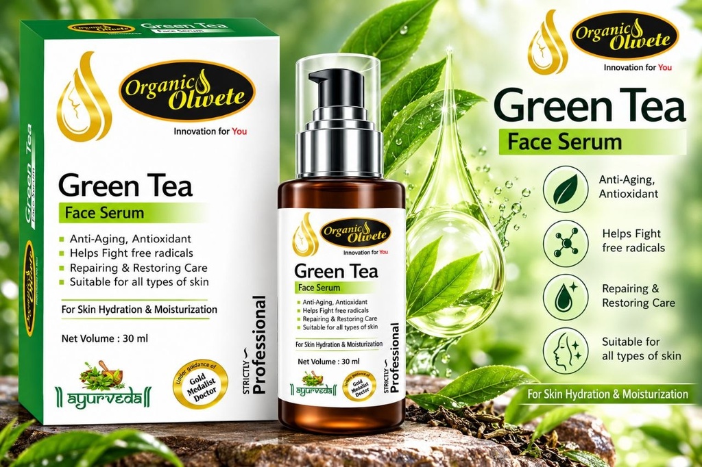 Organic Olivete Green Tea Face Serum 30ML