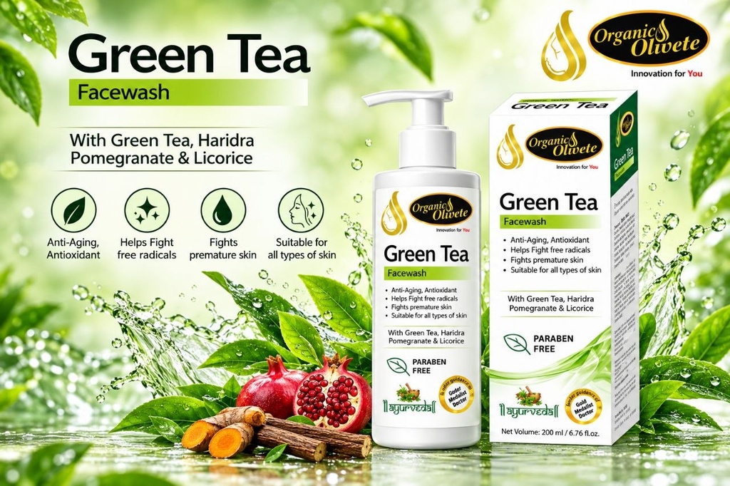 Organic Olivete Green Tea Face Wash 200ML