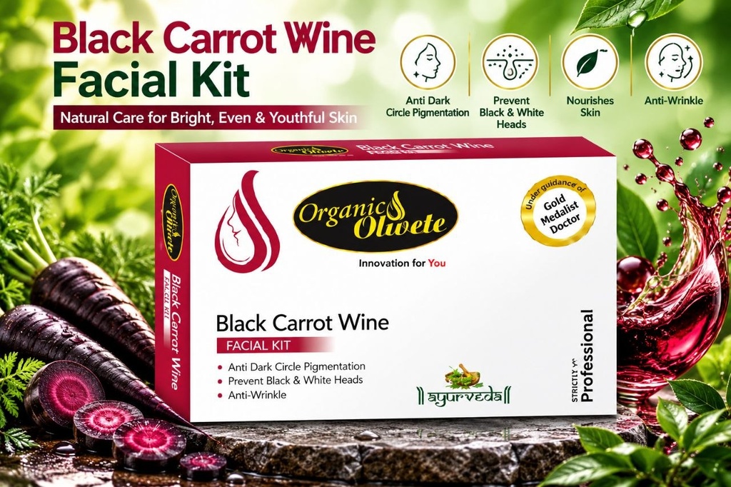 Organic Olivete Black Carrot Wine Facial Kit