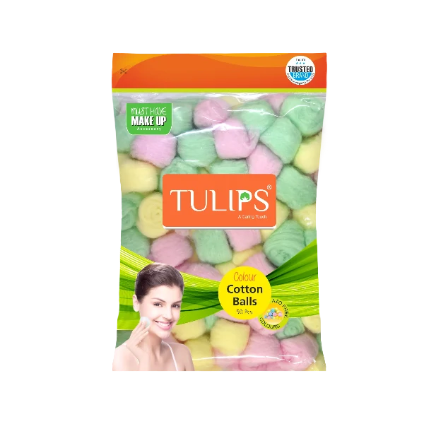 Tulips Colour Cotton Balls (50 pcs in a Ziplock Bag)