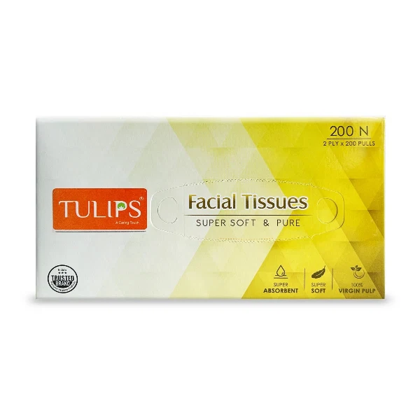 Tulips Facial Tissue Paper (2 Ply, 200 Pulls)