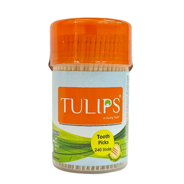 Tulips Wooden Toothpicks (240 Sticks in a Jar)