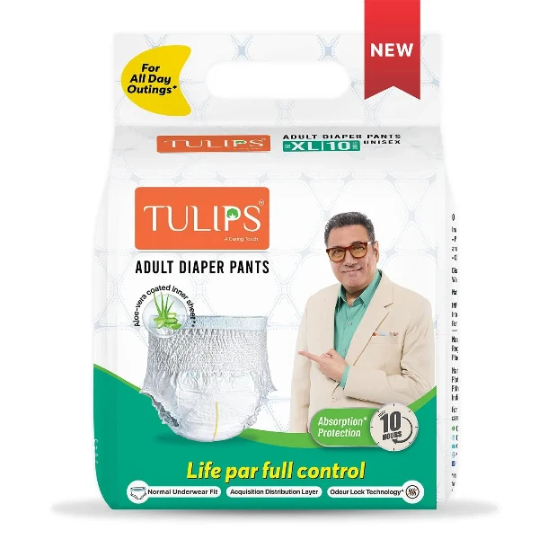 Tulips Adult Diaper Pants - Size XL | Leak Protection from Urinary Incontinence