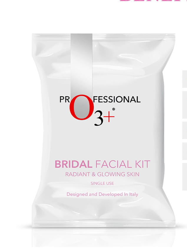 O3+ Bridal Facial Kit for Radiant & Glowing Skin with Hyaluronic Acid, Glycolic Acid and Niacinamide - Ideal for All Skin Types (60g+69ml)