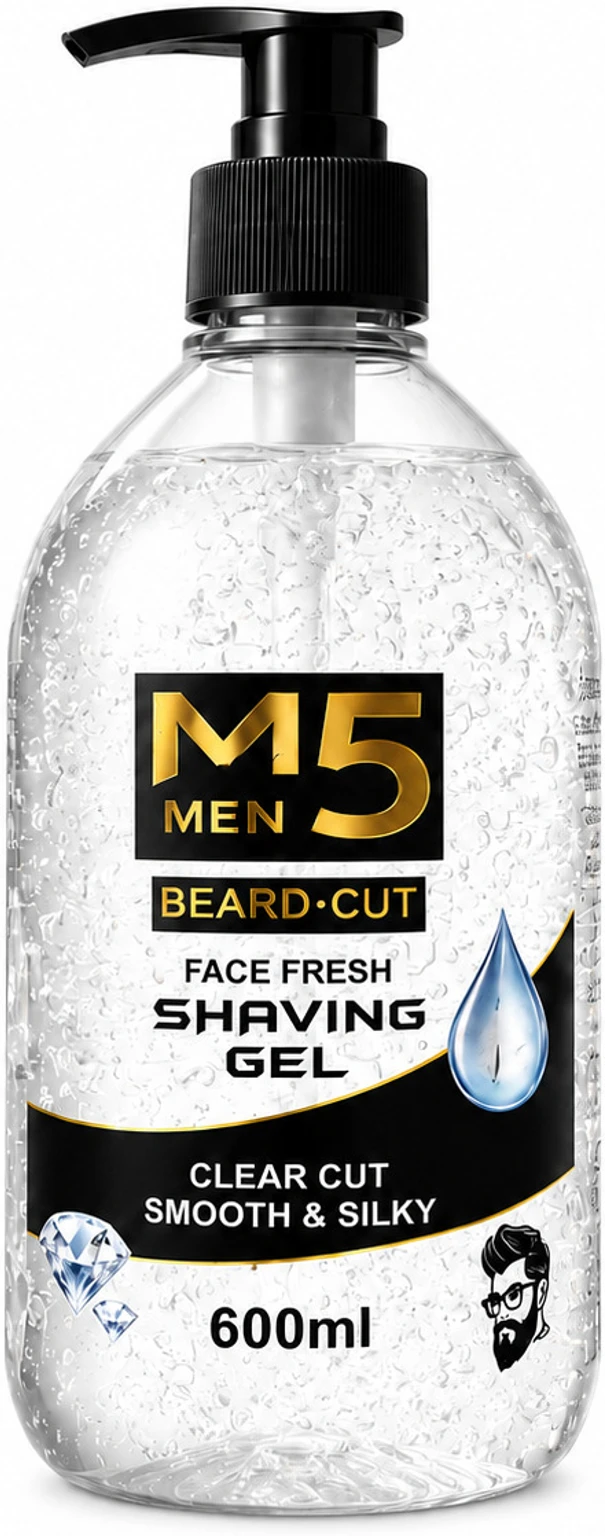 M5 MEN Beard-Cut Shaving Gel for Men | Smooth & Silky | MUSK | 600 ml