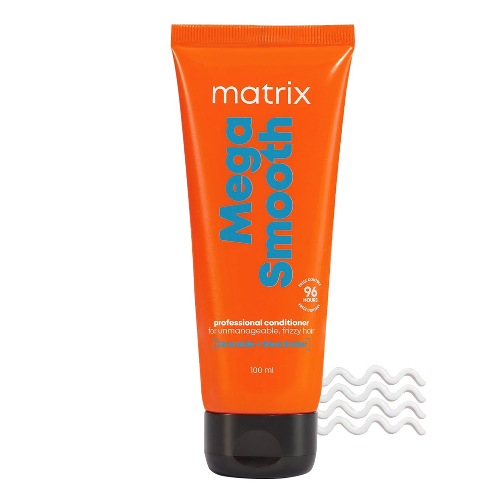 Matrix Professional Mega Smooth Conditioner with Shea Butter and Ceramides for Frizzy Hair |Max Smoothness for 4 Days | Used by 1 Lakh Hairstylists*|For All Hair Types | Paraben Free