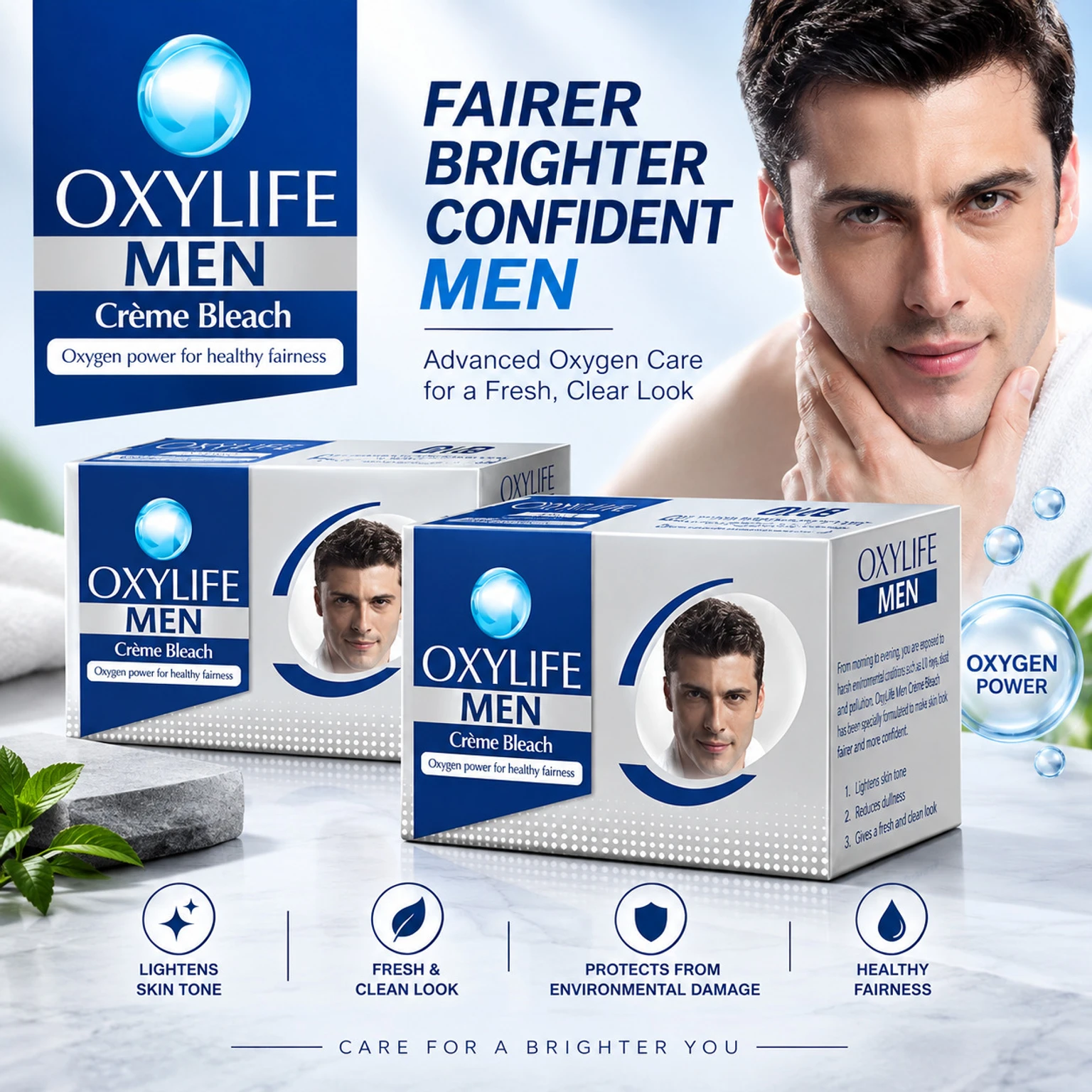 Oxylife OxyLife Men Creme Bleach for Face Gentle Skin Brightening Formula (300 g)